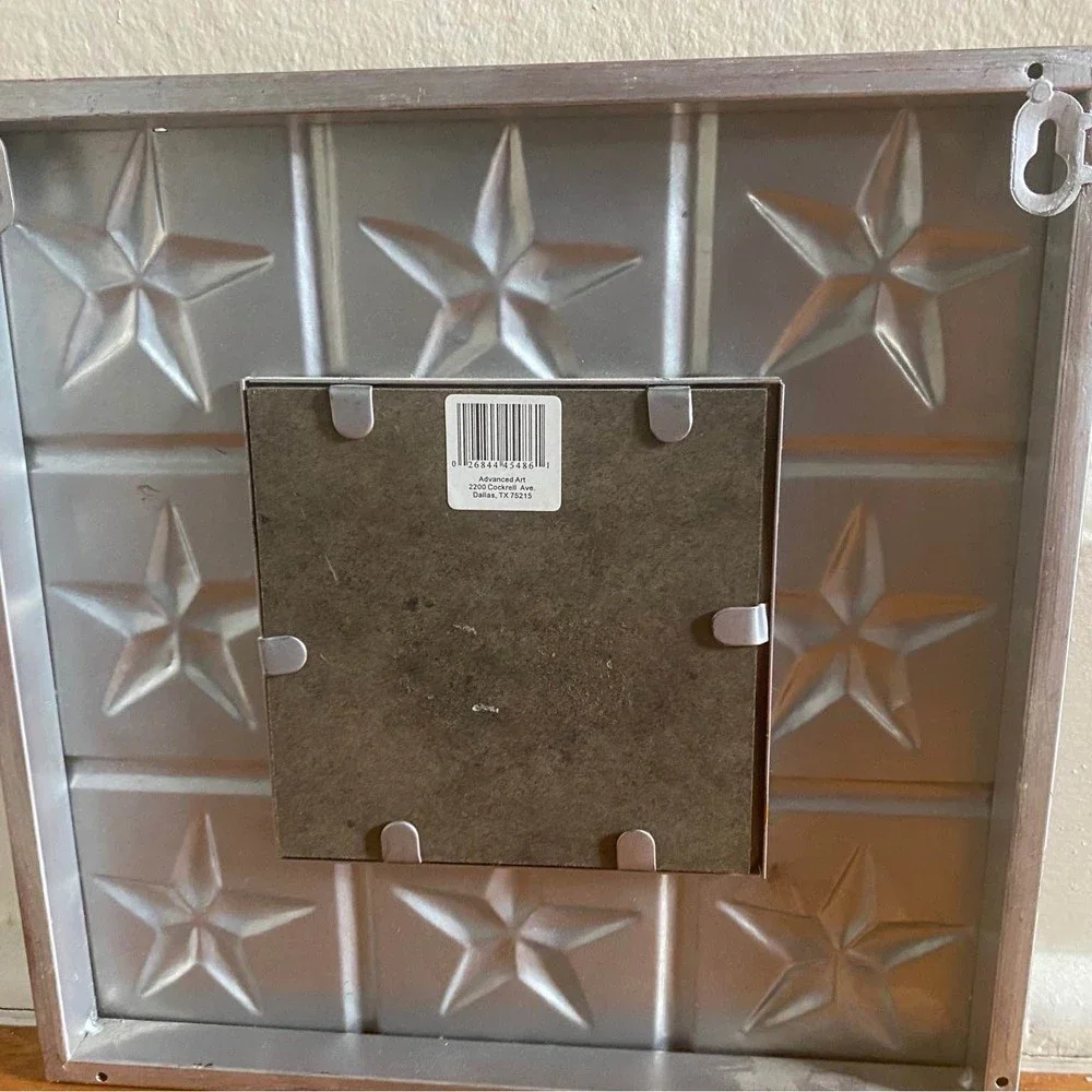 Red Distressed Look Square Star Mirror 12x12